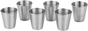 img 2 attached to Hidoran 6-Pack 2 oz Stainless Steel Shot Cups - Unbreakable Metal Shooters for Whiskey, Tequila, & Liquor - Ideal Barware Gift