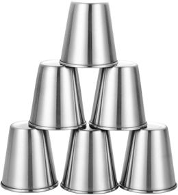 img 1 attached to Hidoran 6-Pack 2 oz Stainless Steel Shot Cups - Unbreakable Metal Shooters for Whiskey, Tequila, & Liquor - Ideal Barware Gift