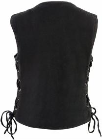 img 3 attached to Stylish and Functional: Milwaukee Leather MDL4020 Ladies Classic Black ‘6 Pocket’ Side Lace Denim Vest
