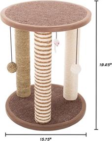 img 3 attached to 🐱 Ultimate Indoor Cat Furniture: 3 Scratching Posts Collection with Carpeted Base, Play Area, and Perch - Premium Tree Design for Effective Scratching Deterrence