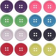 yaka 80pcs 1inch sewing resin buttons - round 🧵 shape, 4-hole craft buttons for scrapbooking, diy crafts - multicolored variety logo