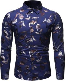 img 4 attached to J Ver Luxury Bronzed Printed Men's Shirts for Regular Clothing