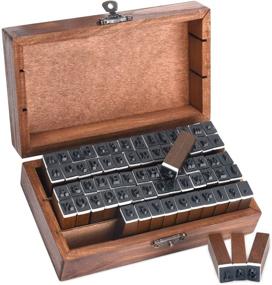 img 4 attached to 🔠 Udefineit Vintage Wood Typewriter Alphabet Stamps Set - 70PCS Decorative Rubber A-Z Letters 0-9 Numbers Symbols in Wooden Box for DIY Crafts, Cardmaking, Scrapbooking, Painting, and Teaching