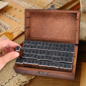 img 2 attached to 🔠 Udefineit Vintage Wood Typewriter Alphabet Stamps Set - 70PCS Decorative Rubber A-Z Letters 0-9 Numbers Symbols in Wooden Box for DIY Crafts, Cardmaking, Scrapbooking, Painting, and Teaching