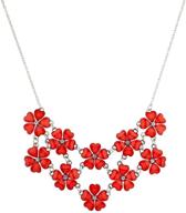 🌹 stunning silvertone red acrylic flower statement necklace by lux accessories logo