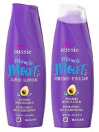 🥑 aussie miracle moist shampoo and conditioner set: avocado & australian jojoba oil, 12.1 fl oz each - ultimate hair moisturization! logo