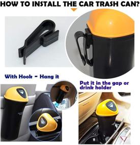 img 2 attached to 🚗 Compact Hanging Car Trash Can: Portable Auto Garbage Bin with Cup Holder & Door Pocket, Ideal for Home, Office & Vehicle Waste Storage