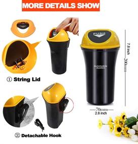 img 1 attached to 🚗 Compact Hanging Car Trash Can: Portable Auto Garbage Bin with Cup Holder & Door Pocket, Ideal for Home, Office & Vehicle Waste Storage