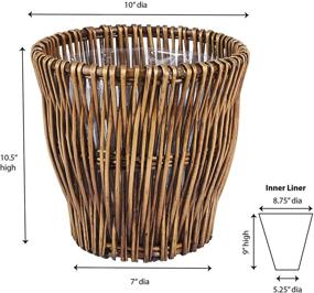 img 1 attached to 🗑️ Stylish and Durable Household Essentials ML-2225 Small Reed Willow Waste Basket