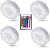 🔦 t4u888 puck lights: 16 color led under cabinet lighting with remote control, usb rechargeable & dimmable - ideal for bedrooms, kitchen, closet, hallway логотип