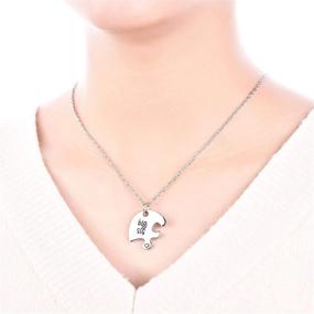 img 3 attached to 🧩 FJ BFF Puzzle Sister Necklace Set for 3/4: Engraved Best Friend Forever Necklaces