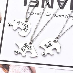 img 2 attached to 🧩 FJ BFF Puzzle Sister Necklace Set for 3/4: Engraved Best Friend Forever Necklaces