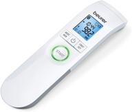 🌡️ beurer bluetooth non-contact thermometer ft95: high accuracy forehead, object & room temperature, xl blue display, 60 memory spaces, white - 1 pack logo