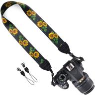 🌺 wolven black flower camera neck shoulder belt strap for dslr/slr: compatibility and style combined logo