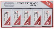 🪒 dorco double edge razor blades - 100-pack stainless steel blades with dispenser box and used blade disposal area - ideal for hair stylists and barbers - d212 logo