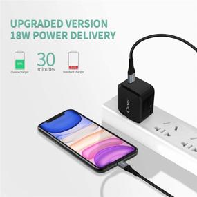 img 2 attached to 🔌 Cluvox Fast USB C Wall Charger with Foldable Plug for iPhone 13/12/11/Pro/Max/XS Max/XR/X/8 - 20W Rapid PD Phone Charger + MFi Certified Nylon Cable