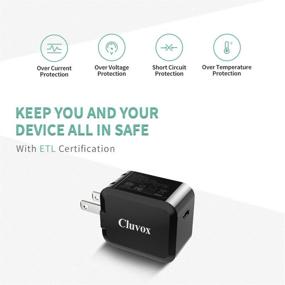 img 1 attached to 🔌 Cluvox Fast USB C Wall Charger with Foldable Plug for iPhone 13/12/11/Pro/Max/XS Max/XR/X/8 - 20W Rapid PD Phone Charger + MFi Certified Nylon Cable