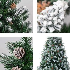 img 2 attached to 🎄 Unlit Flocked Snow Artificial Christmas Tree with Pine Cone Decoration - Available in 5/6/7/7.5/8/9 Foot Options