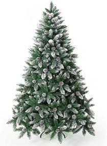 img 4 attached to 🎄 Unlit Flocked Snow Artificial Christmas Tree with Pine Cone Decoration - Available in 5/6/7/7.5/8/9 Foot Options