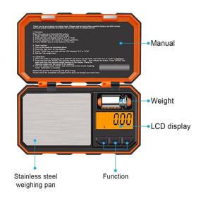 img 1 attached to 📏 UNIWEIGH Digital Gram Scale - Pocket Electronic Mini Smart Scale for Weed, Powder, Coins, Jewelry, Herbs, Food - 200g/0.01g - 6 Units - LCD Display, Tare, Auto Off - Includes 50g Calibration Weight