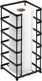 img 4 attached to 🧻 Free Standing Storage and Bathroom Decor - Richards Toilet Paper Holder: Holds Jumbo and Mega Size Rolls, Black Matte Finish, 5.94 x 5.94 x 13.78