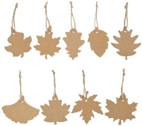 img 1 attached to 🍁 Maple Fall Leaves Shape Gift Tags with Natural Jute Twine - 180 pcs, 9 Designs - Ideal for Thanksgiving, Christmas, Holidays, Weddings, Parties, Arts, and Crafts with 66 ft Jute Twine Included