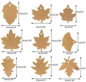 img 2 attached to 🍁 Maple Fall Leaves Shape Gift Tags with Natural Jute Twine - 180 pcs, 9 Designs - Ideal for Thanksgiving, Christmas, Holidays, Weddings, Parties, Arts, and Crafts with 66 ft Jute Twine Included