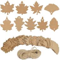🍁 maple fall leaves shape gift tags with natural jute twine - 180 pcs, 9 designs - ideal for thanksgiving, christmas, holidays, weddings, parties, arts, and crafts with 66 ft jute twine included logo