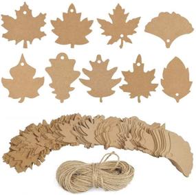 img 4 attached to 🍁 Maple Fall Leaves Shape Gift Tags with Natural Jute Twine - 180 pcs, 9 Designs - Ideal for Thanksgiving, Christmas, Holidays, Weddings, Parties, Arts, and Crafts with 66 ft Jute Twine Included