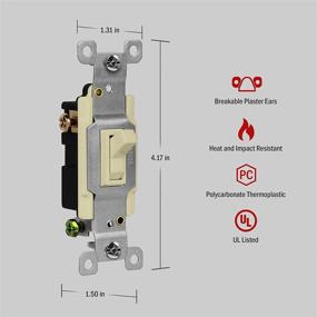 img 3 attached to ENERLITES Toggle Light Switch, 3-Way or Single Pole, 15A 120-277V, Grounding Screw, Residential Grade, UL Listed, 83150-I-10PCS, Ivory (10 Pack), 10 Count