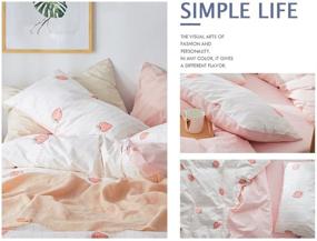 img 1 attached to MICBRIDAL Strawberry Comforter Pillowcases Geometric