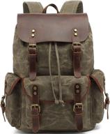 huachen leather backpack rucksack m80_army logo