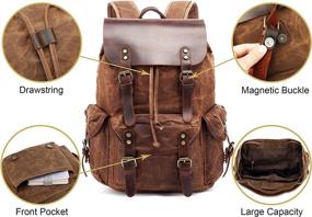 img 2 attached to HuaChen Leather Backpack Rucksack M80_Army