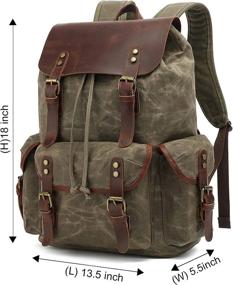 img 3 attached to HuaChen Leather Backpack Rucksack M80_Army