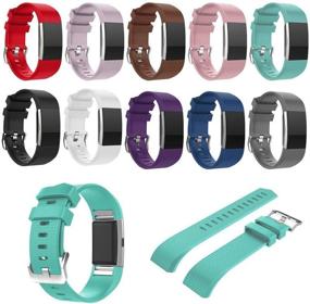 img 1 attached to Ремешок MyFitBands для сменного спортивного браслета Fitbit Charge 2 с металлической застежкой — серый, маленький