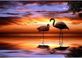 img 4 attached to 5D Diamond Painting Kit - 12x16in Diamond Art for Adults, 🦩 Beginners & Family, DIY Craft for Home Wall Decor with Flamingo Theme