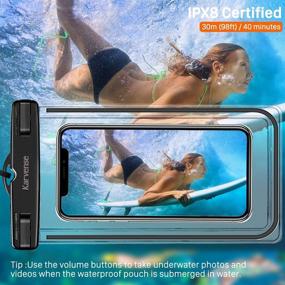 img 2 attached to 📱 Karvense Waterproof Phone Case - Universal Dry Bag/Pouch for iPhone, Samsung Galaxy, LG, Moto, Pixel, Xiaomi - 4 Pack