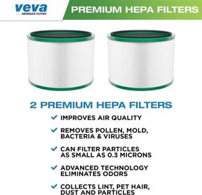 img 3 attached to 🔍 VEVA Premium HEPA Replacement Filter 2 Pack for Dyson Pure Cool Link DP01, DP02, Pure Hot + Cool Link HP01, HP02 - Compatible, Part # 968125-03, 305214-01