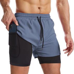 img 4 attached to 🏃 Surenow Men's 2-in-1 Running Shorts: Quick-Dry Athletic Shorts with Liner, Workout Shorts feat. Zip Pockets and Towel Loop