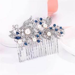 img 4 attached to 💍 Ever Faith Wedding Hair Comb - Crystal Cream Faux Pearl Flower Bridal Hair Accessories for Bride & Bridesmaids - Wedding Hair Piece