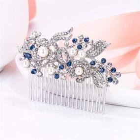 img 2 attached to 💍 Ever Faith Wedding Hair Comb - Crystal Cream Faux Pearl Flower Bridal Hair Accessories for Bride & Bridesmaids - Wedding Hair Piece