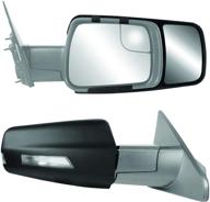 enhanced fit system - 80730 snap & zap custom towing mirror pair for ram 1500 pick-up, black logo