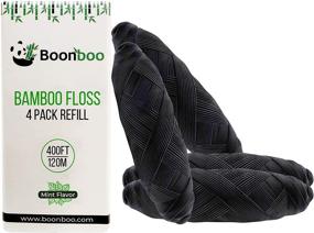 img 4 attached to 🌿 Sustainable & Biodegradable Boonboo Dental Floss Refill - Mint Flavored Bamboo Woven Fiber - 4pcs of 100FT/30M (Total 400FT/120M)