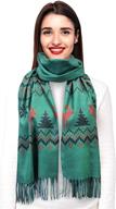 👑 stylish cbc crown christmas theme scarf: a must-have women's accessory for scarves & wraps logo