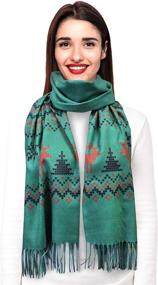 img 3 attached to 👑 Stylish CBC Crown Christmas Theme Scarf: A Must-Have Women's Accessory for Scarves & Wraps