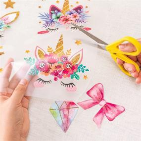 img 2 attached to 🦄 Glitter Unicorn Iron-on Transfers for Birthday Girl - Magical HTV Decorations for Kid's T-Shirts, Bed Sheet Set, Cushions - Eco-Friendly 21Pcs