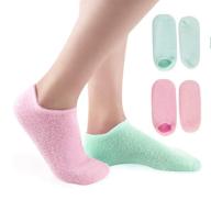 🧦 wior gel moisturizing socks: repair and soften dry cracked feet with silicone, essential oils, and vitamins - 2 pairs (pink & green) logo