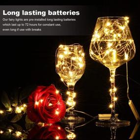 img 3 attached to 20-Pack LED Fairy Lights Battery Operated, 3.3ft 20 Warm White Firefly LED Copper Wire Lights, Waterproof Mini String Lights for Mason Jars, Party Crafts, Wedding Decorations - LEDIKON