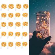 20-pack led fairy lights battery operated, 3.3ft 20 warm white firefly led copper wire lights, waterproof mini string lights for mason jars, party crafts, wedding decorations - ledikon logo