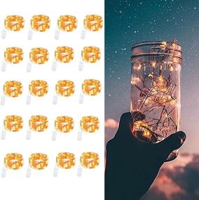 img 4 attached to 20-Pack LED Fairy Lights Battery Operated, 3.3ft 20 Warm White Firefly LED Copper Wire Lights, Waterproof Mini String Lights for Mason Jars, Party Crafts, Wedding Decorations - LEDIKON